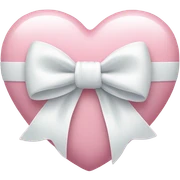 Pastel pink heart with white bow sticker