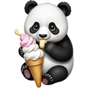 Panda eating ice cream sticker
