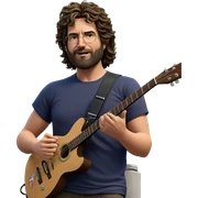 male musician with guitar outdoors sticker