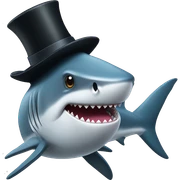Shark with a top hat sticker