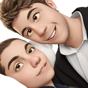 boys with big smiles sticker