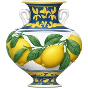 Deruta vase with lemons sticker