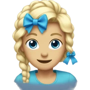 Blue bow sticker