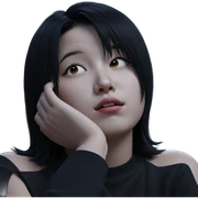 girl with stylish black hair sticker