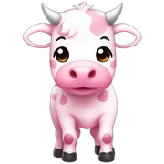 pink cute cow chibi  sticker