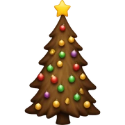 Brown Christmas tree sticker