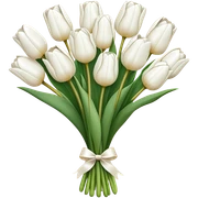 white tulip bouquet  sticker
