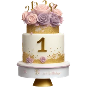 21st birthday cake sticker