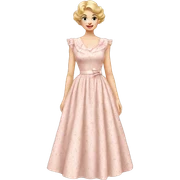 pale pink Vintage flowery dress sticker