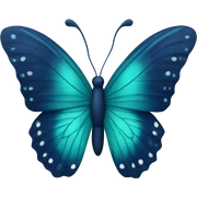 teal and navy butterfly  sticker