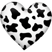 Cow print heart sticker