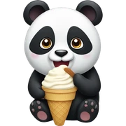 Panda eating ice cream sticker