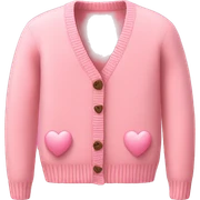 Pink cardigan with hearts no person sticker