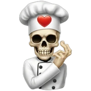 skull Chef Pinched Finger heart Kiss sticker