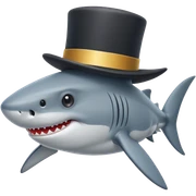 Shark with a top hat sticker