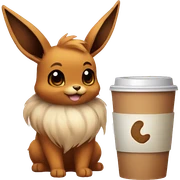 Eevee and coffee sticker