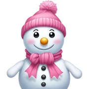Adorable snowman with pink clothes and a pink bow  sticker