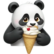 Panda eating ice cream sticker