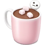 Light Pink mug of hot chocolate with marshmallows  sticker