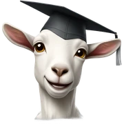 smirking goat with graduation hat sticker