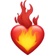 heart with fire sticker