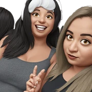 two girls smiling together sticker