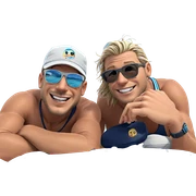 beach day smiles with friends sticker