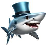 Shark with a top hat sticker