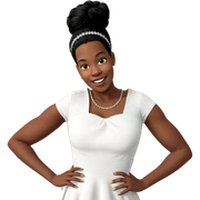 smiling girl in elegant dress sticker
