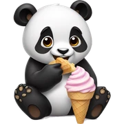 Panda eating ice cream sticker