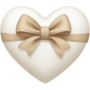 white heart with beige bow sticker