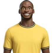 cheerful boy in yellow shirt sticker