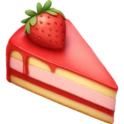 Piece of strawberry cake cute  sticker