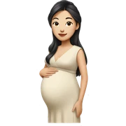Asian woman in elegant pregnancy dress sticker