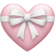 Pastel pink heart with white bow sticker