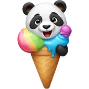 Panda eating ice cream sticker