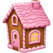 A pink gingerbread house sticker