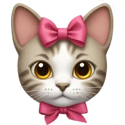 cat with a bow sticker