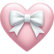 Pastel pink heart with white bow sticker