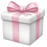 White Christmas present with baby pink bow sticker