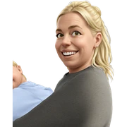 smiling baby with blonde hair sticker
