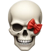 Skull with bow sticker