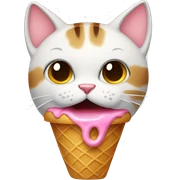 Cat eating ice cream sticker