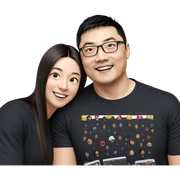 smiling boys in black shirts sticker