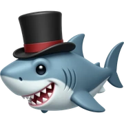 Shark with a top hat sticker