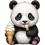 Panda eating ice cream sticker