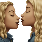 two girls kissing sticker