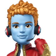 blue boy with headphones sticker