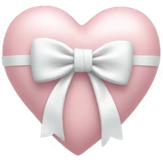 Pastel pink heart with white bow sticker