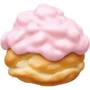 cream puff with pale pink icing sticker